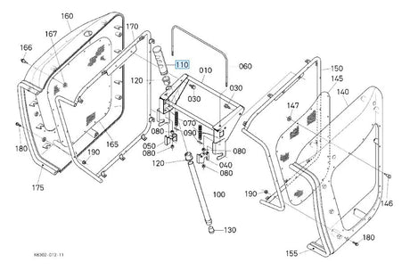 Kubota 63633‑41310 Grip/Handle - OEM Container Lever Handle Replacement