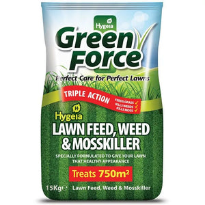 Hygeia Greenforce 4 in 1 Lawn Feed, Weed & Mosskiller 15kg