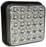 LED Global 12-24V LED Square Reverse Light with Fog Function - LG215, IP67 Rated, ECE R10 Approved