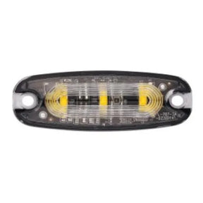LED Global 3 LED Amber Warning Strobe - Slim, R65 Approved with 3M Adhesive - LG763