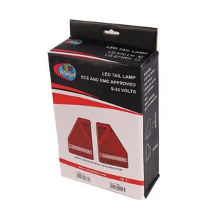LED Global 9-33V LED Triangular Combination Tail Light with Built-In Smart Resistor (LH)