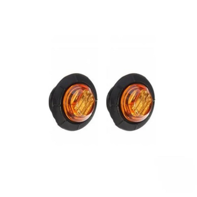LED Global Amber LED Marker Light - Button Style, Flush Mount (Pair) - LG123