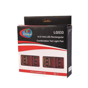 LED Global LED Rectangular Combination Tail Light-Pair 