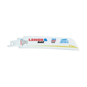 Lenox 6" 14 TPI Gold T2™ Reciprocating Saw Blades for Metal 152mm- 5 Pack | Titanium Coated