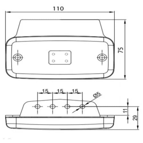 LED Global 9/32V LED Marker Light with Bracket (clear)