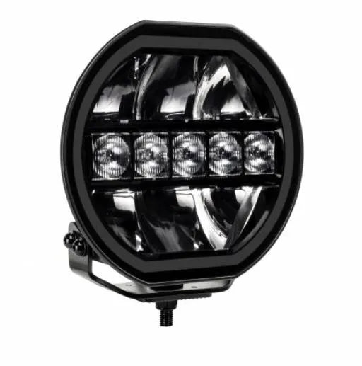 LED Global 7" LED Driving Light with Boost Function - 9600 Lumens, White/Amber Position Light