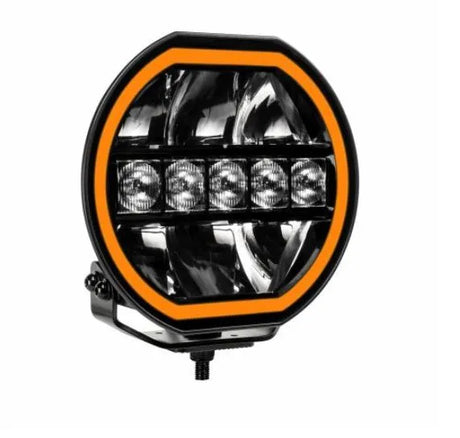 LED Global 7" LED Driving Light with Boost Function - 9600 Lumens, White/Amber Position Light