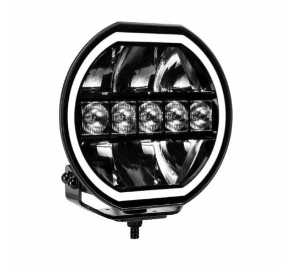 LED Global 7" LED Driving Light with Boost Function - 9600 Lumens, White/Amber Position Light