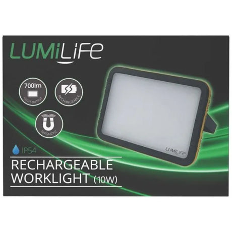 LUMILIFE 10W LED RECHARGEABLE WORKLIGHT IP54 700 LUMENS - S30470