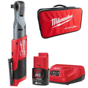 Milwaukee M12 FUEL™ Compact ½″ Impact Ratchet with Battery & Charger - 81 Nm Torque