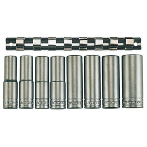 Teng Tools 1/2" Deep Socket Clip Rail Set 6 Pt 8 Pieces