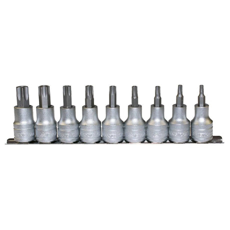 Teng Tools M1213 Tpx 9 Piece 1/2" Drive Tpx Bit Socket Clip Rail
