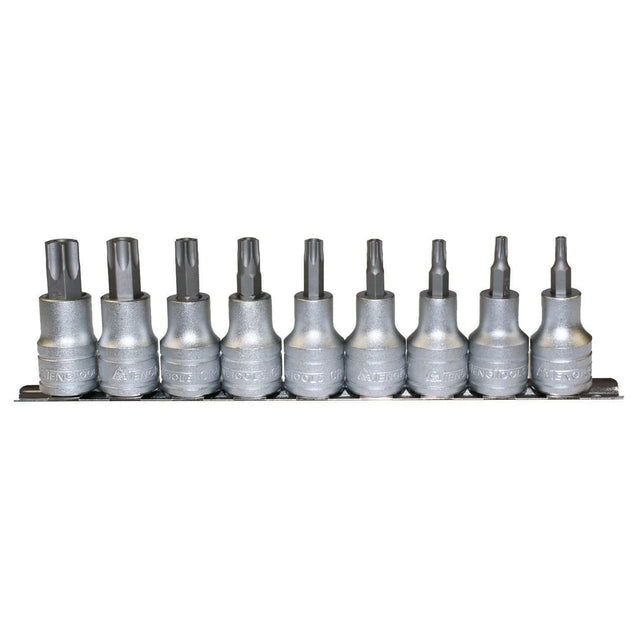 Teng Tools M1213 Tpx 9 Piece 1/2" Drive Tpx Bit Socket Clip Rail