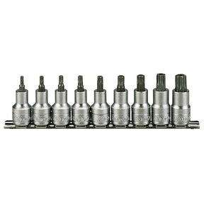Teng Tools 1/2" Tx Bit Socket Clip Rail Set 9 Pieces
