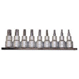 Teng Tools 3/8" Tpx Bit Socket Clip Rail Set 9 Pieces