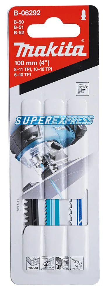 Makita B-06292 Jigsaw Blade Selection Pack (3 Pieces) | Superior Cutting for Wood and Metal
