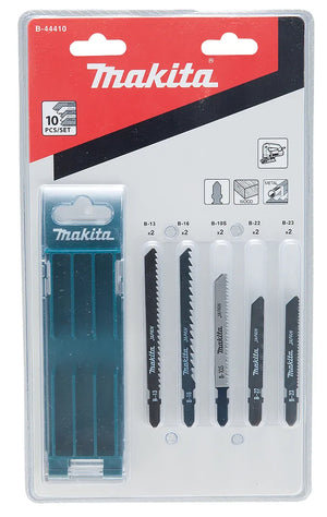 Makita B-44410 Jigsaw Blade Set | 10-Piece Assorted Blades for Wood, PVC, and Metal Cutting