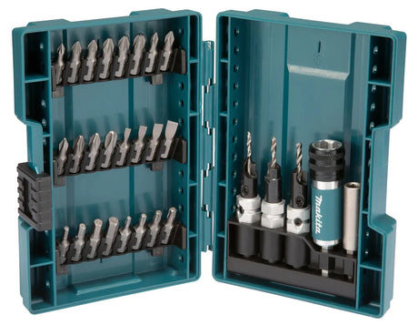Makita D-73477 29 Piece Screw Bit & Drill Set | 1/4" Hex Shank with Magnetic Holder