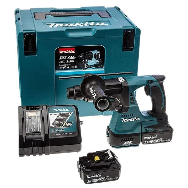 Makita DHR242RTJ 18V SDS+ Brushless Rotary Hammer Drill (2x5Ah) | High Performance & Versatility