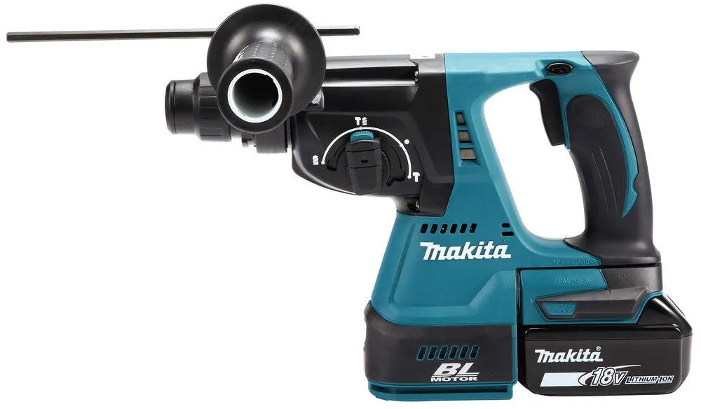 Makita DHR242RTJ 18V SDS+ Brushless Rotary Hammer Drill (2x5Ah) | High Performance & Versatility