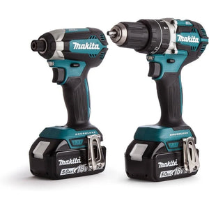 Makita DLX2180TJ 18V LXT Combi Drill Impact Driver Twin Kit (2x5Ah) | Brushless Power & Extended Runtime