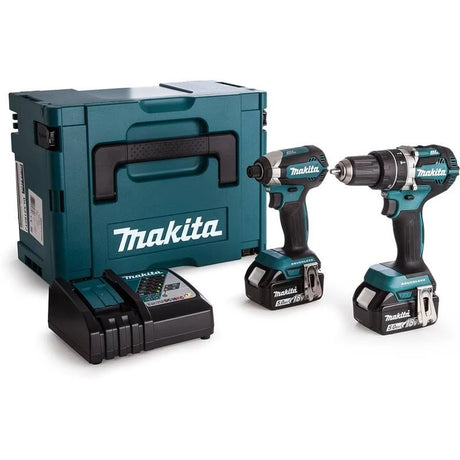 Makita DLX2180TJ 18V LXT Combi Drill Impact Driver Twin Kit (2x5Ah) | Brushless Power & Extended Runtime