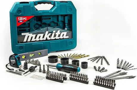 Makita P-90370 120 Piece Drill and Bit PRO Accessory Set | Versatile, High-Speed Steel Bits for Multiple Applications