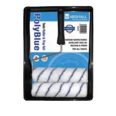 Marshall Poly Blue Roller and Tray Set With 2 Sleeves 9"