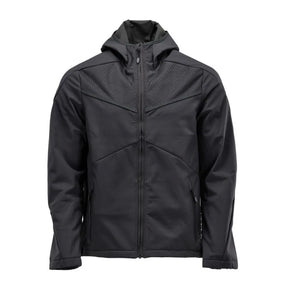 MASCOT Black Softshell Jacket - Hooded, Breathable & Windproof (22102-649-09)
