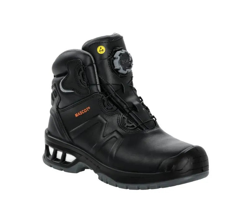 Mascot F0136 Safety Boot Black UK6 - Durable, Water-Repellent, Composite Toe with BOA® Fit System
