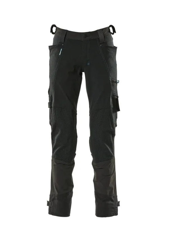 MASCOT Stretch Work Trousers - Black with Kneepad Pockets & Dyneema® (17079-311-09)