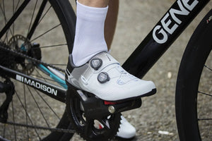 Flux Performance Road Cycling Socks - White | EU 41.5-45 (UK 7.5-10)