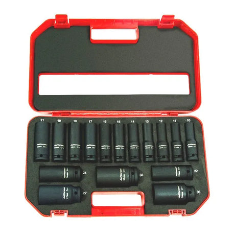 Jefferson 16 Piece 1/2'' Deep Metric Impact Socket Set