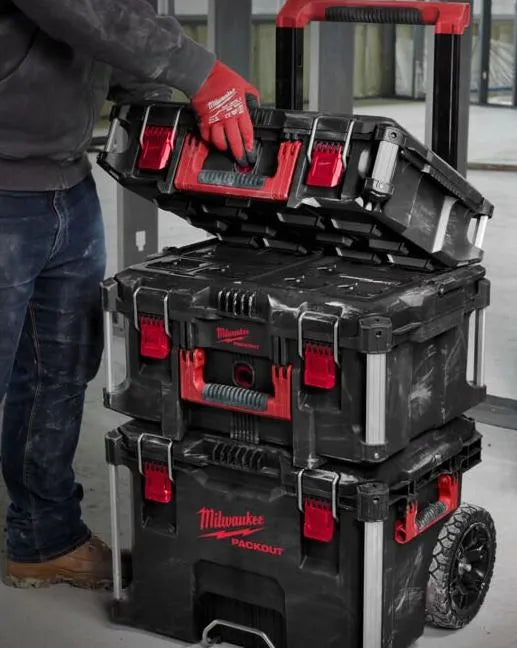 Milwaukee 3 Piece PACKOUT™ Rolling Storage System Set - 4932464244 | Durable Jobsite Organization