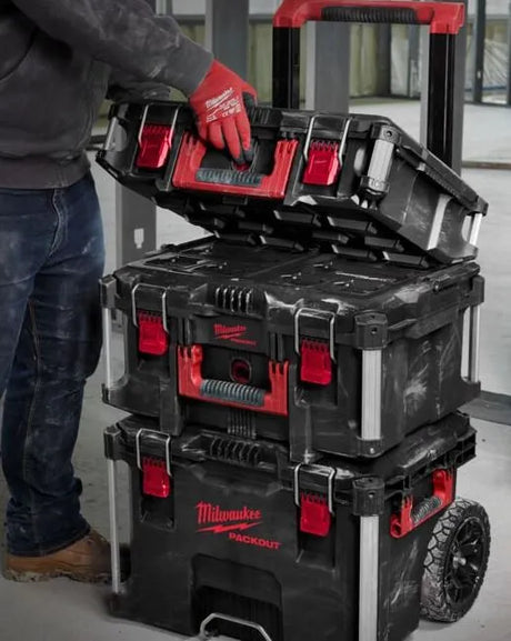 Milwaukee 3 Piece PACKOUT™ Rolling Storage System Set - 4932464244 | Durable Jobsite Organization