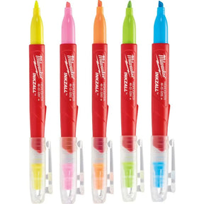 Milwaukee INKZALL Highlighter Set - Pack of 5 Jobsite Markers | 48223206