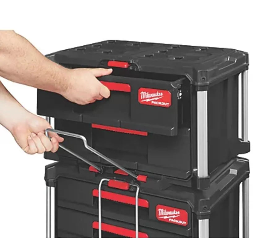 Milwaukee PACKOUT 3-Drawer Tool Box - Heavy-Duty Modular Storage System with 22 Kg Capacity
