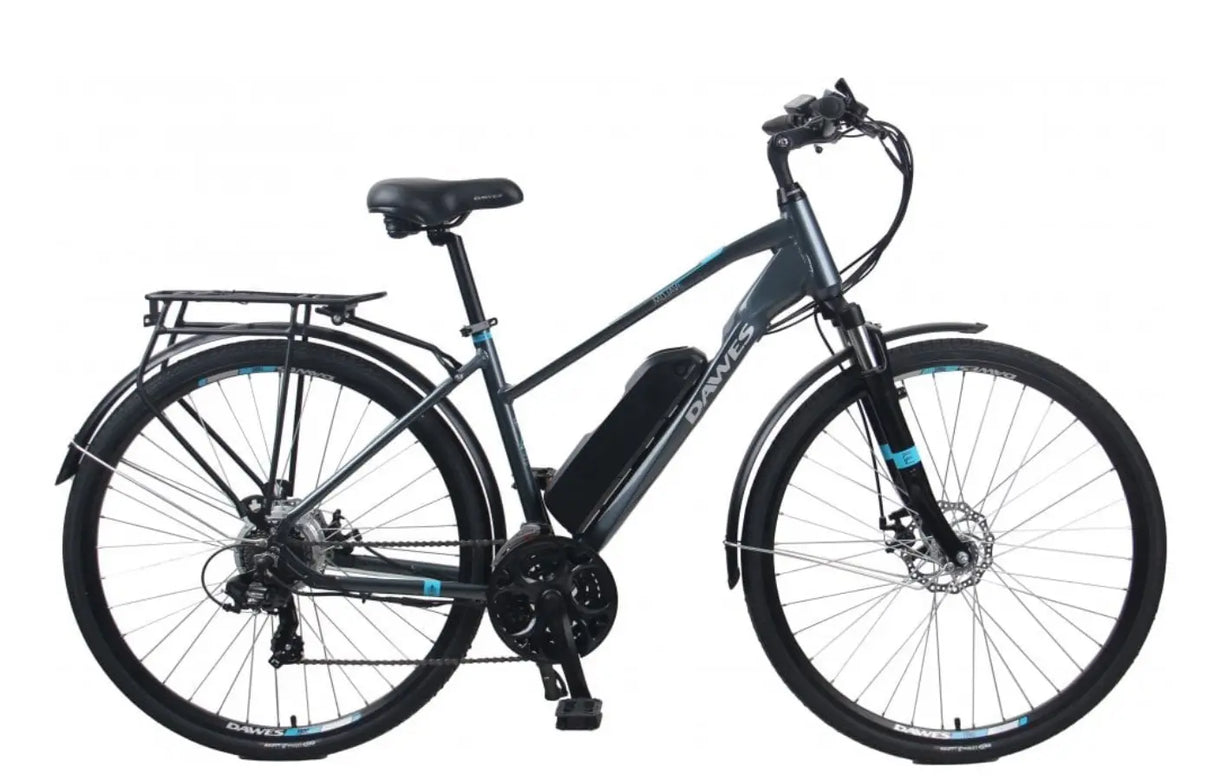 Dawes Mojave E-Bike Grey - 250W Electric Trekking Bike with 21-Speed Shimano Gears