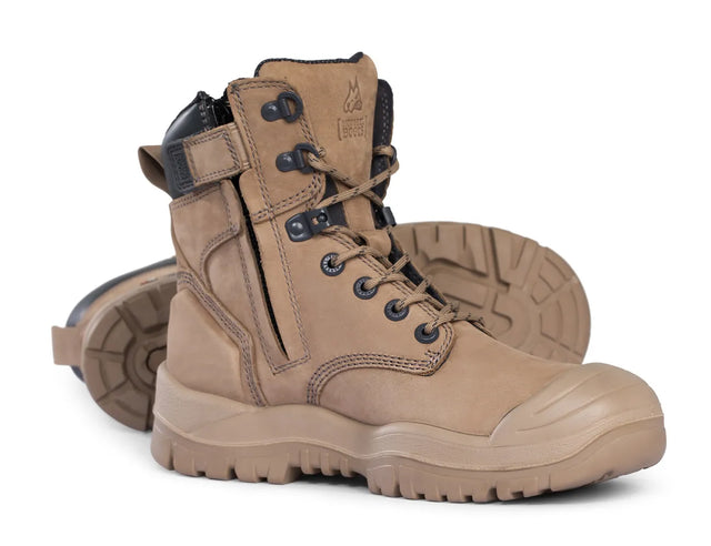 Mongrel 561060 High Leg ZipSider Safety Boot Stone
