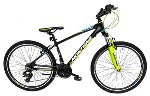 Montana Junior 26" Mountain Bike - Black/Green/Blue, 17" Alloy Frame, Shimano 21 Speed