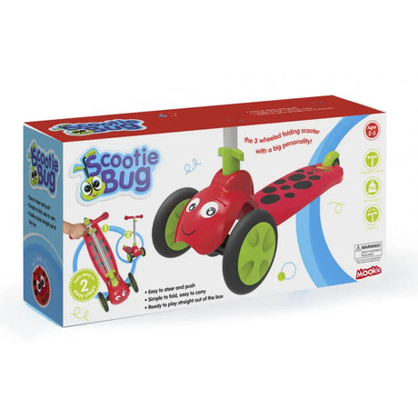 Mookie Scootiebug Scooter - Red, 3-Wheel Foldable Toddler Scooter (8561)