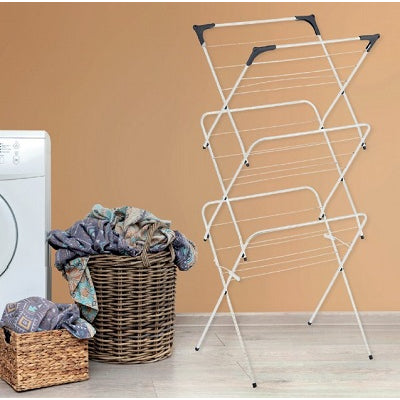 Moy 3-Tier Clothes Airer - Durable Galvanised Steel, Outdoor-Ready with Ground Pins