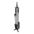 Moy Fireside 24" Tear Drop Companion Set 5pc (Black) - Elegant Iron Fireplace Tool Set