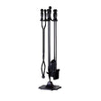 Moy Fireside 32" Premium Companion Set 5pc (Black) - Traditional Fireplace Tool Set with Stand