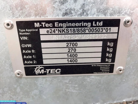 M-Tec 8ft x 4ft 2" Twin Axle Trailer