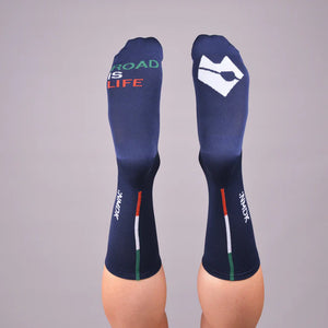 NMDK SQUADRA CORSA Performance Cycling Socks - Navy  | PROLEN Thermoregulating Sock