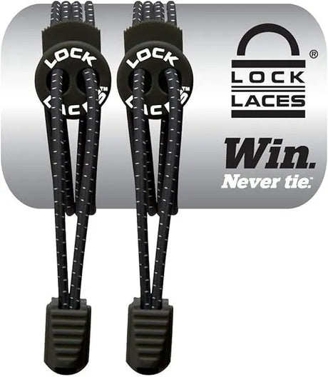 Original Lock Laces No-Tie Shoelaces - Black | Elastic Slip-On Laces for All Ages