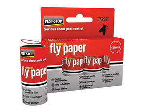 Pest-Stop Fly Papers (Pack of 4) | Traditional Sticky Fly Traps for Home Use