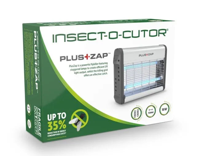 Plus Zap PZ3-16AL 16W UV Electric Fly Killer - Aluminium Grid, 40m² Coverage