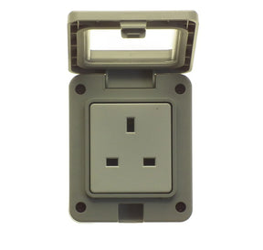 Powermaster 1 Gang Outdoor Damp Proof Socket - IP55 Rated